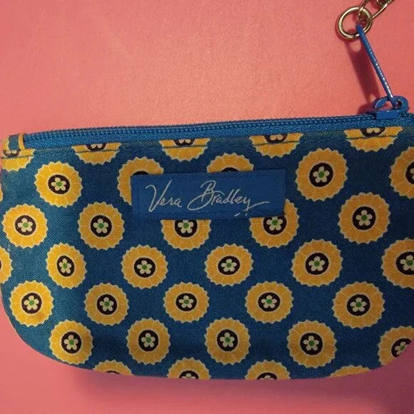VERA BRADLEY RIVIERA BLUE CLIP ZIP ID CASE COIN CHANGE PURSE - Picture 3 of 9